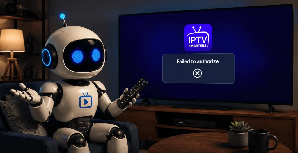 Does IPTV Smarters failed to authorize behave differently on Samsung
