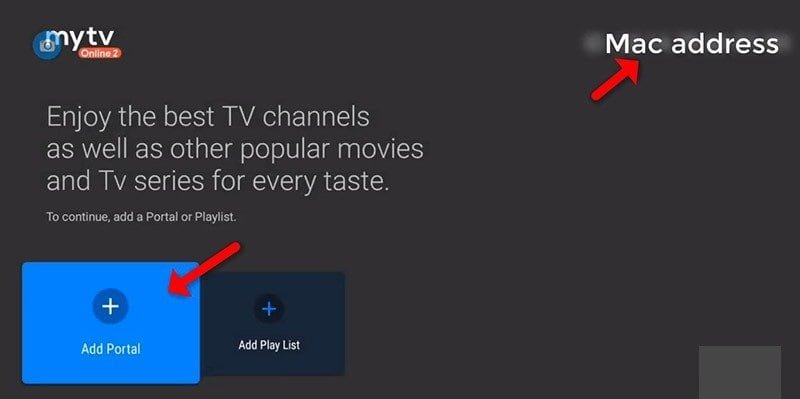 MAG box portal settings screen with URL field