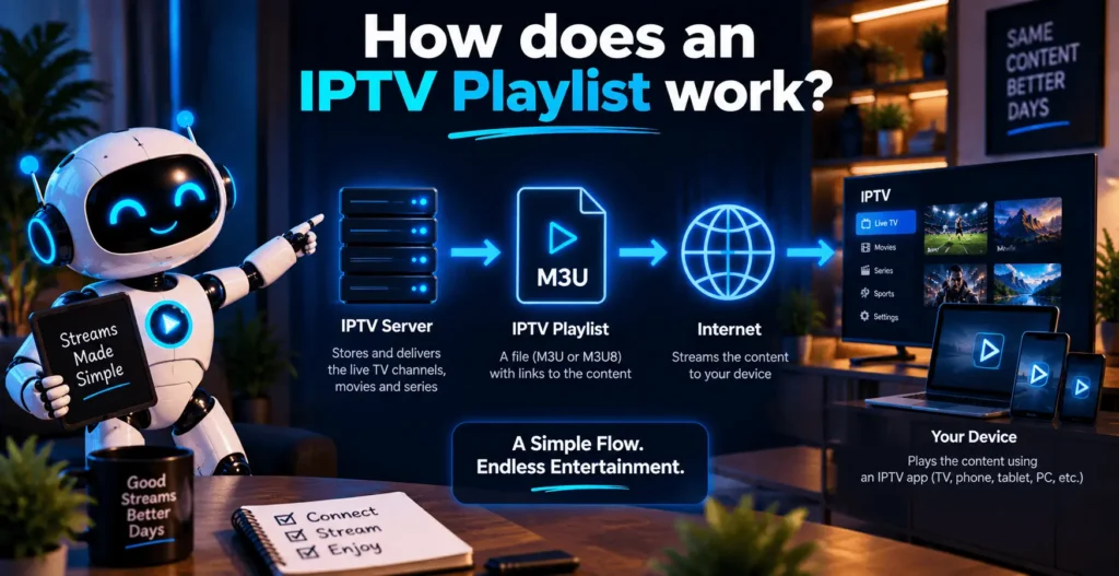 How does an IPTV playlist work?