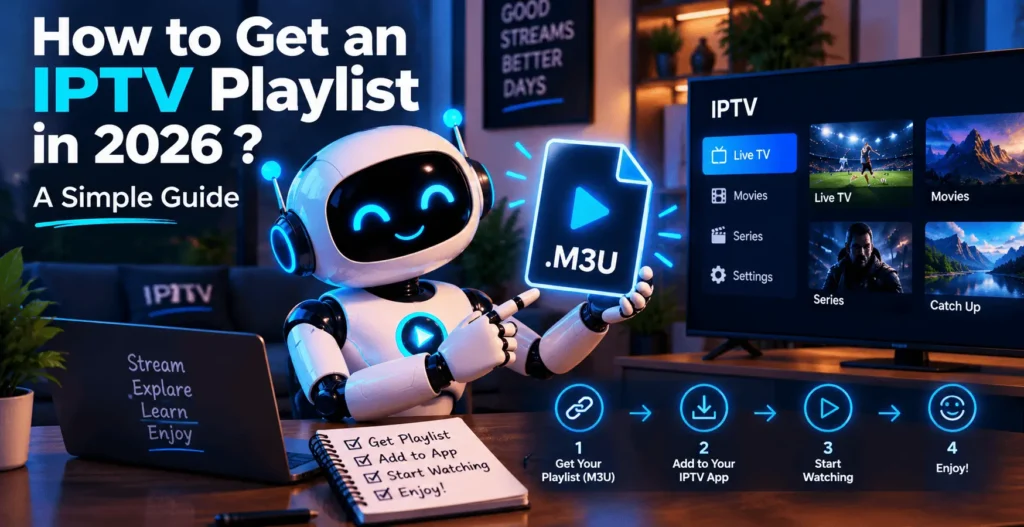 M3U IPTV playlist link being entered into a media player app